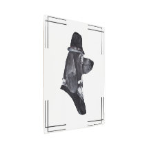 Vintage gentleman dog with glasses