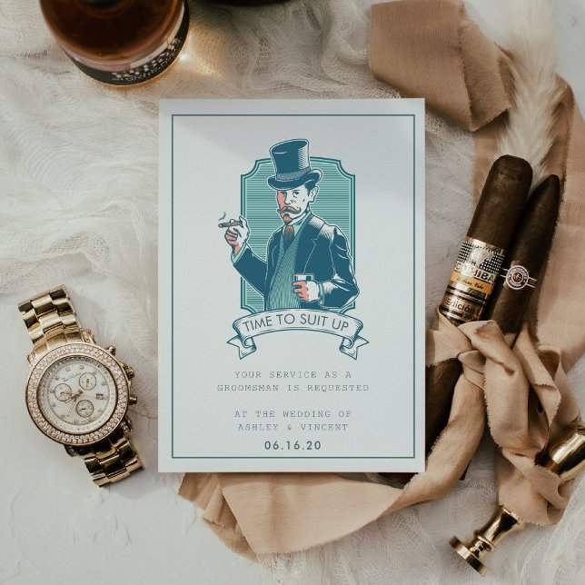Vintage Gentleman | Groomsman Request Card (Creator Uploaded)