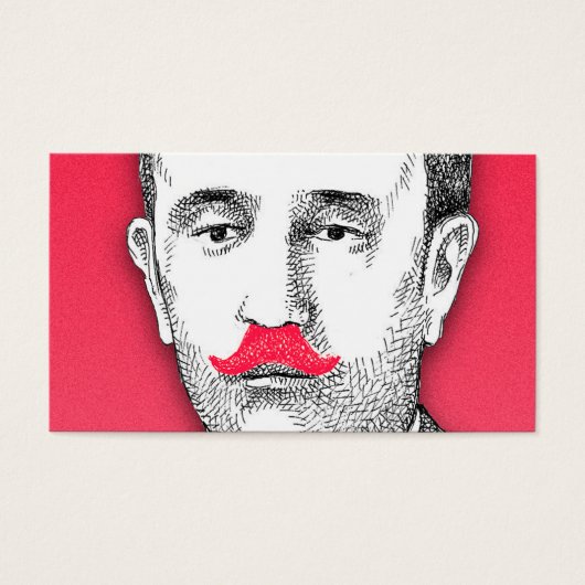 Vintage Gentleman With Funny Pink Mustache (Front)