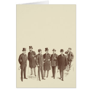 Vintage Gentlemen 1800s Men's Fashion Brown Beige