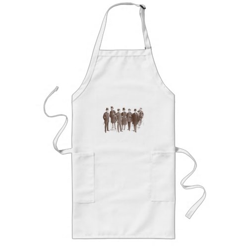 Vintage Gentlemen 1800s Mens Fashion Brown White Long Apron