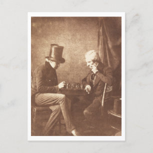 Vintage Gentlemen Playing Chess in the 1800s Postcard