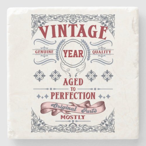 Vintage Genuine Quality Aged to Perfection Stone Coaster