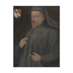 Vintage Geoffrey Chaucer Portrait Painting Postcard