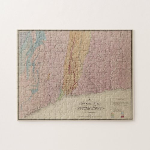 Vintage Geological Map of Connecticut 1842 Jigsaw Puzzle