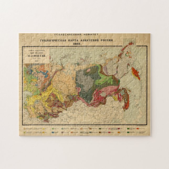 Vintage Geological Map of Russia (1922) Jigsaw Puzzle (Horizontal)