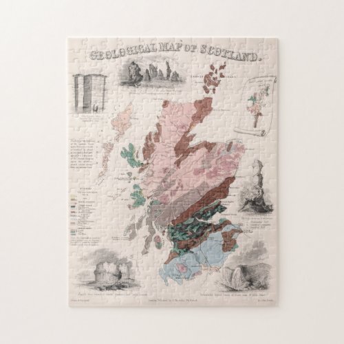 Vintage Geological Map of Scotland 1850 Jigsaw Puzzle