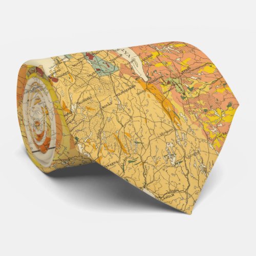 Vintage Geological Map of Sweden 1910 Neck Tie