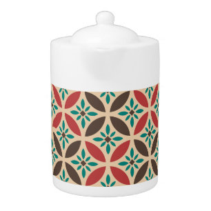 Vintage geometric, abstract seamless pattern. teapot