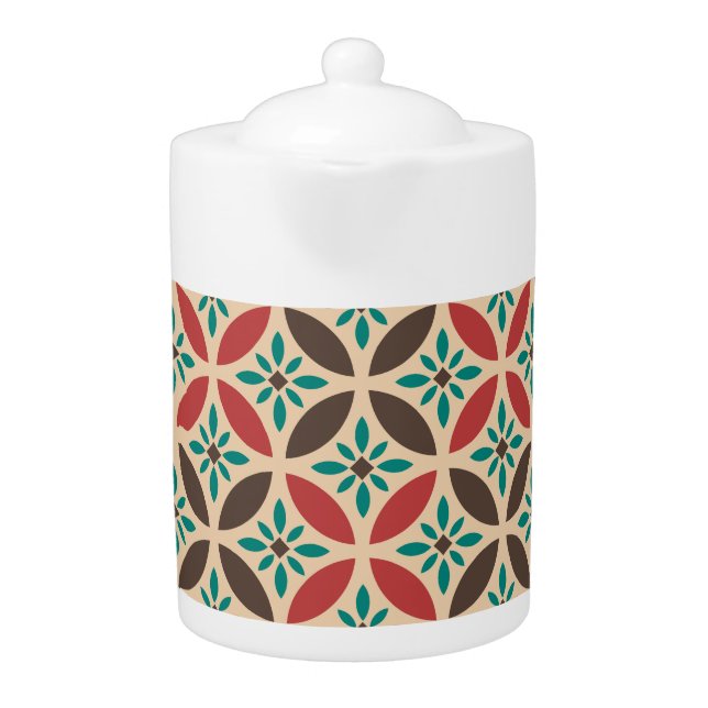 Vintage geometric, abstract seamless pattern. teapot (Front)