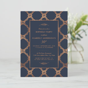 Vintage Geometric Art Deco Gatsby Birthday Party Invitation