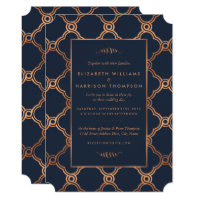 Vintage Geometric Art Deco Gatsby Wedding Card