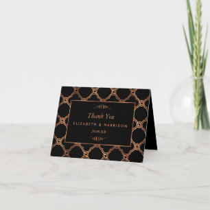 Vintage Geometric Art Deco Gatsby Wedding Letterpress Thank You Card
