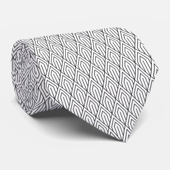 Vintage Geometric Art Deco Pattern  Neck Tie (Rolled)