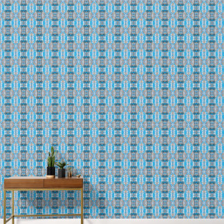 Vintage geometric blue and gray S-size pattern Wallpaper