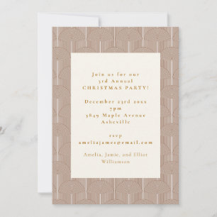 Vintage Geometric Brown Arch Lines Christmas Party Invitation