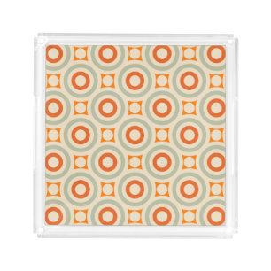 Vintage Geometric Circle Pattern Acrylic Tray