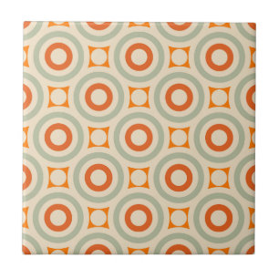 Vintage Geometric Circle Pattern Ceramic Tile