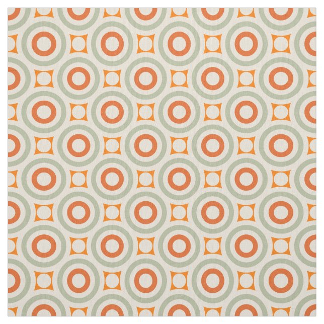 Vintage Geometric Circle Pattern Fabric (Swatch)