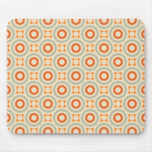 Vintage Geometric Circle Pattern Mouse Pad (Front)