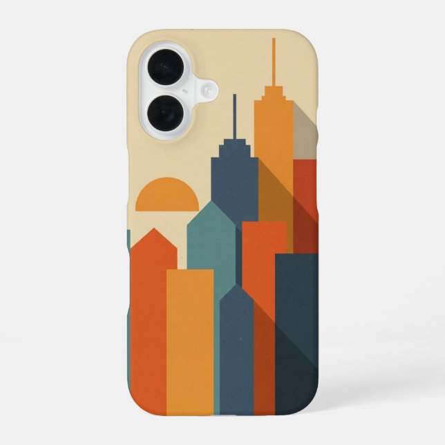 Vintage Geometric City iPhone Case (Back)