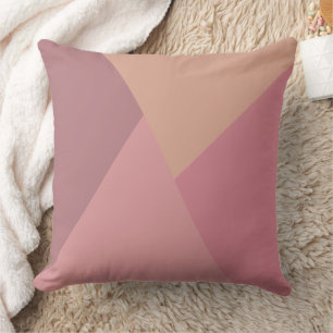 Vintage Geometric Dusty Rose Colors Throw Pillow