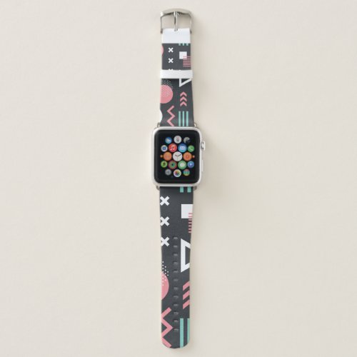 Vintage geometric figures seamless design apple watch band