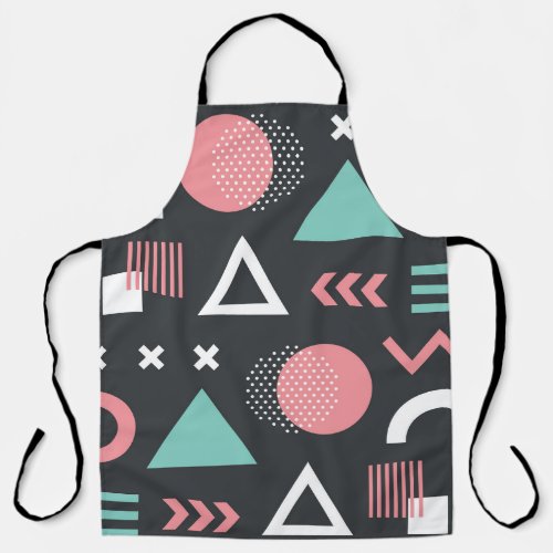 Vintage geometric figures seamless design apron