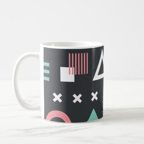 Vintage geometric figures seamless design coffee mug