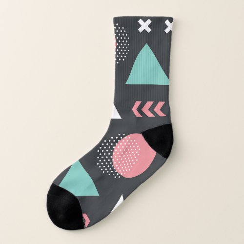 Vintage geometric figures seamless design socks