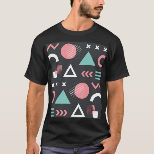 Vintage geometric figures seamless design T_Shirt