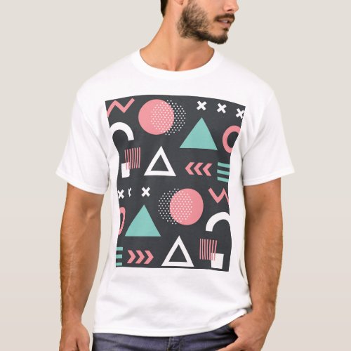 Vintage geometric figures seamless design T_Shirt