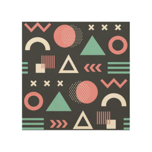 Vintage geometric figures: seamless design. wood wall art