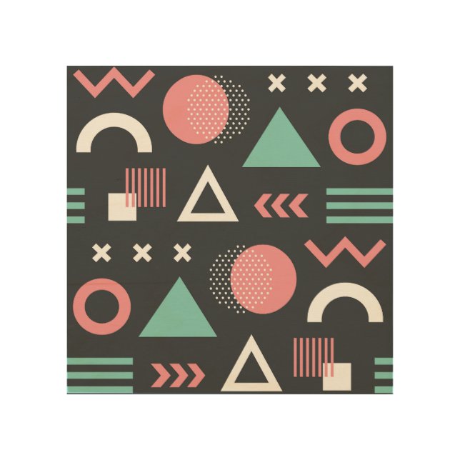 Vintage geometric figures: seamless design. wood wall art (Front)