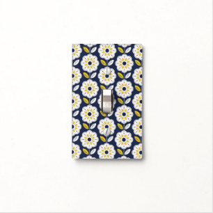 Vintage Geometric Flower Pattern Light Switch Cover