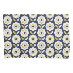 Vintage Geometric Flower Pattern Pillow Case