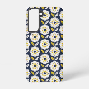 Vintage Geometric Flower Pattern Samsung Galaxy S21 Case