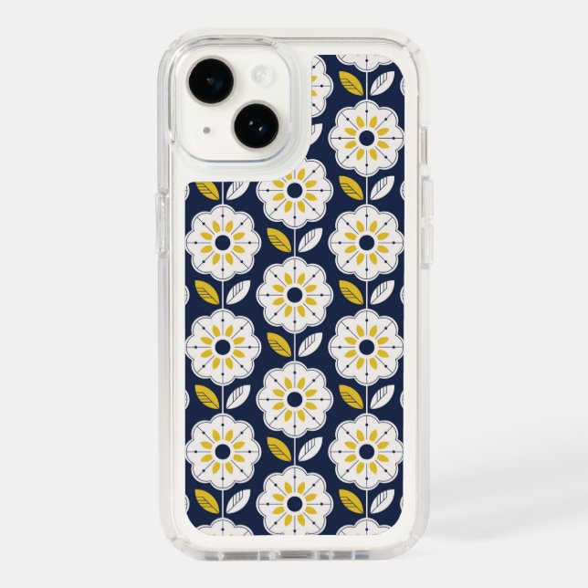 Vintage Geometric Flower Pattern Speck iPhone Case (Front)