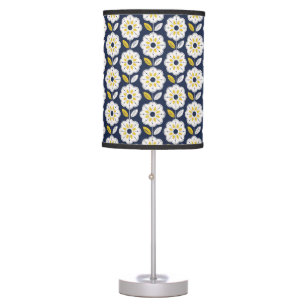 Vintage Geometric Flower Pattern Table Lamp