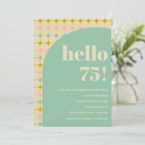 Vintage Geometric Pastel Stars Chic Birthday Party Invitation