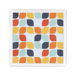 Vintage Geometric Pattern Acrylic Tray