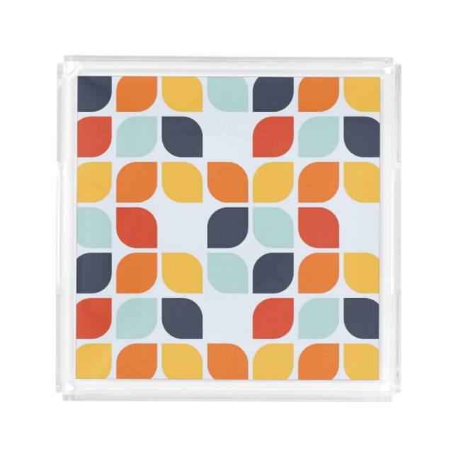 Vintage Geometric Pattern Acrylic Tray (Front)
