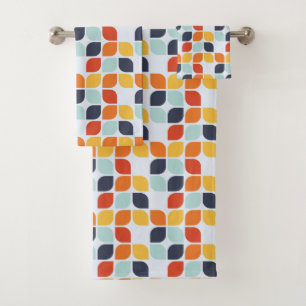 Vintage Geometric Pattern Bath Towel Set