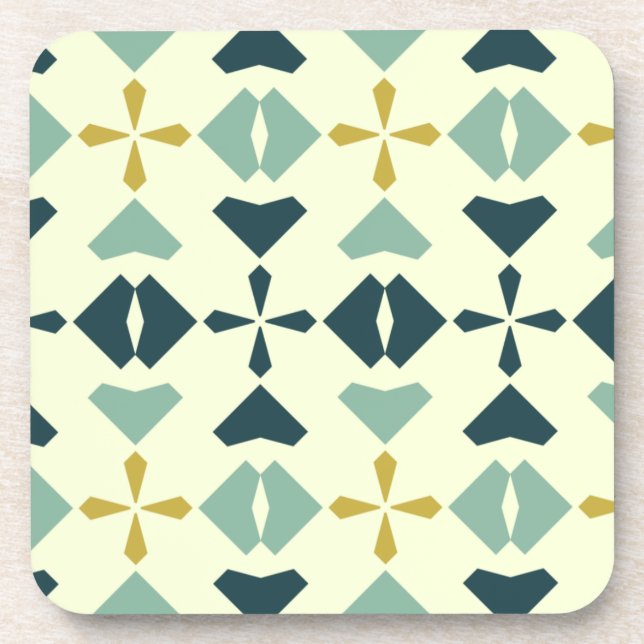Vintage Geometric Pattern Beverage Coaster (Front)