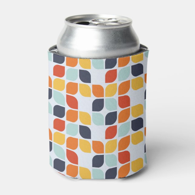 Vintage Geometric Pattern Can Cooler (Can Front)