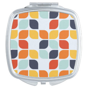 Vintage Geometric Pattern Compact Mirror
