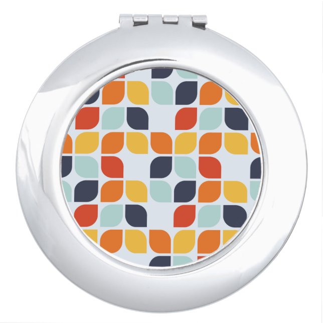 Vintage Geometric Pattern Compact Mirror (Front)