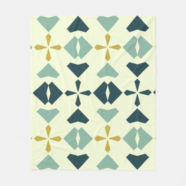 Vintage Geometric Pattern  Fleece Blanket (Front)