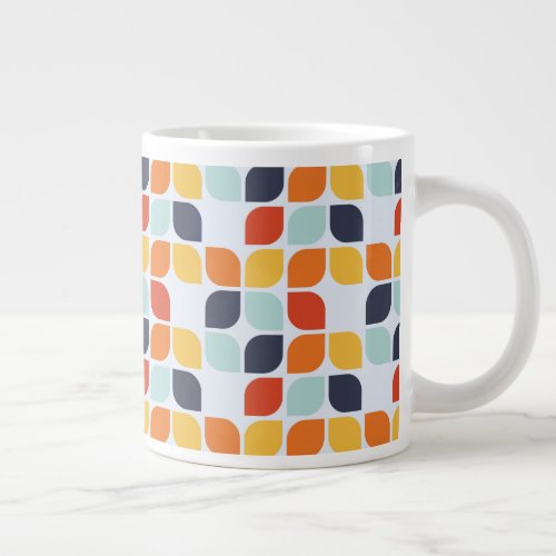 Vintage Geometric Pattern Giant Coffee Mug