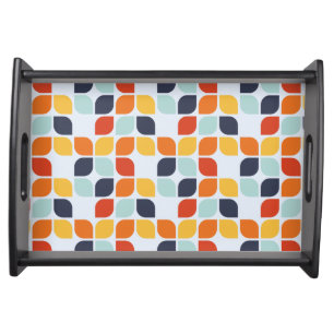 Vintage Geometric Pattern Serving Tray